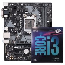 英特尔（Intel）酷睿I3 9100F 四核四线程 CPU盒装处理器搭配华硕PRIME H310M-K R2.0主板 CPU主板套装