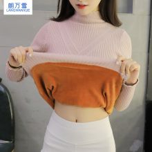 半高领毛衣保暖打底衫女长袖短款套头修身显瘦加绒加厚针织衫上衣